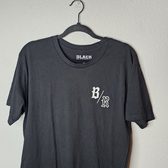 Black Rhino Wheels Mens L Large Tee Shirt Short Sleeve Graphic Spellout Basic - Picture 3 of 7
